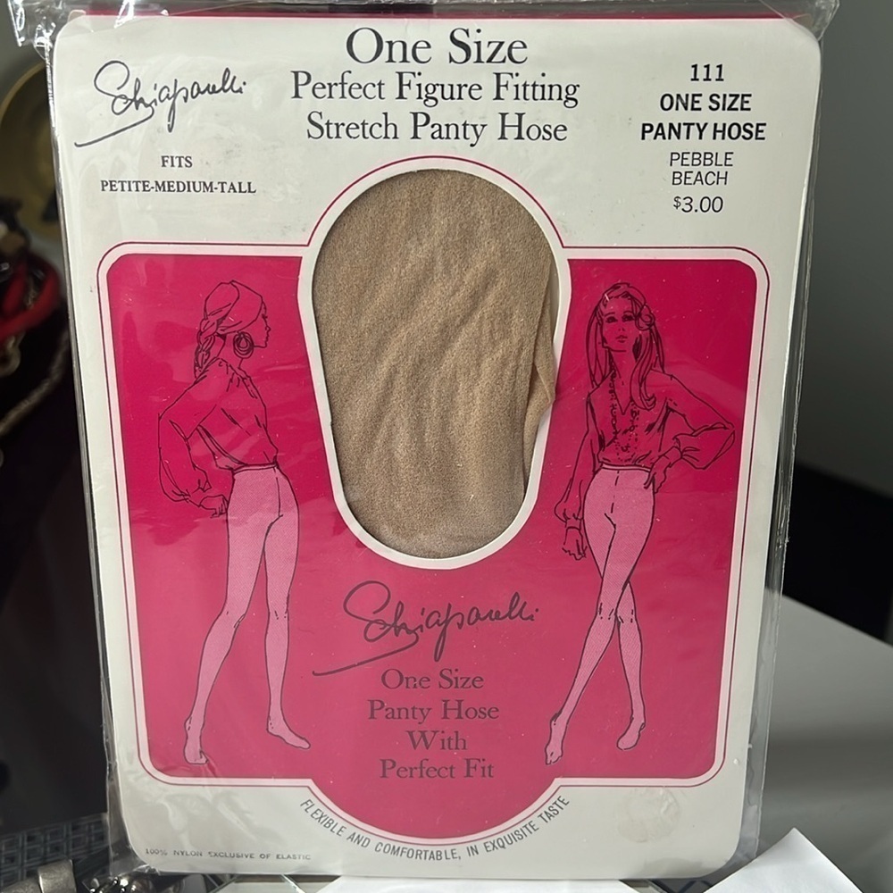 Vintage Schiaparelli One Size Pantyhose Nylons - New in Original Packaging
